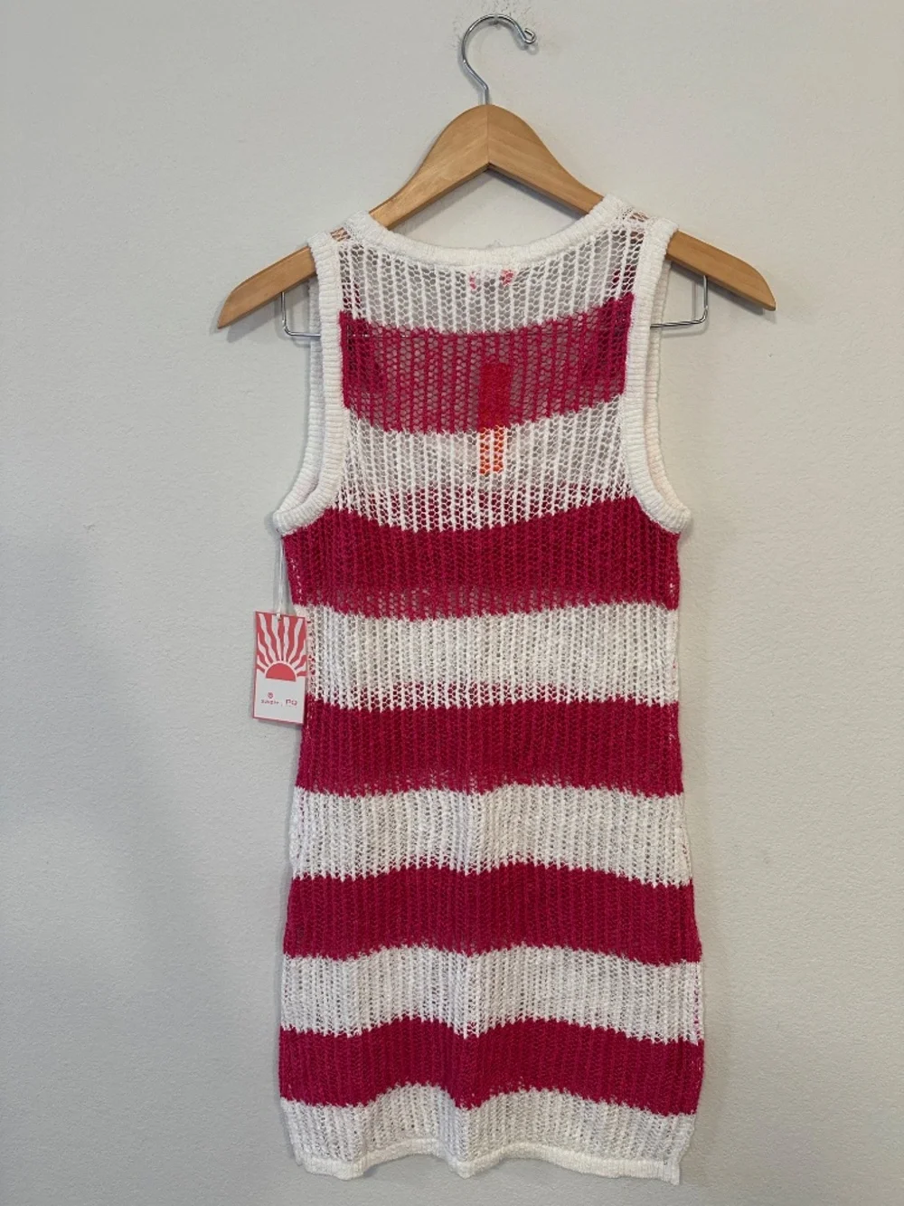 Sundry x PQ Swim Fuchsia Mesh Tank Sweater Dress NWT